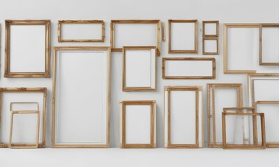 Wall Mural - Variety of frame sizes & styles; white background, blank & filled frames ,  home,  decor