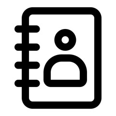 Wall Mural - A minimalist icon representing an address book for digital contact management applications.