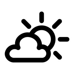 Wall Mural - a simple weather icon representing sun and clouds, suitable for apps, websites, and weather forecast