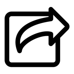 Wall Mural - Simple share icon representing communication and content sharing in digital platforms.