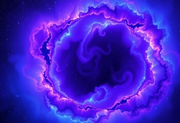 Wall Mural - vibrant purple and blue nebula swirls within a cosmic galaxy, stunning deep space texture, night sky