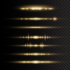 Wall Mural - png abstract wave with neon sparkle trail bright light glowing swirl shimmer effect gold transparent