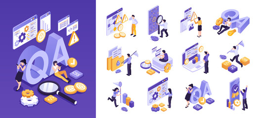 solar energy isometric icons with illustration
