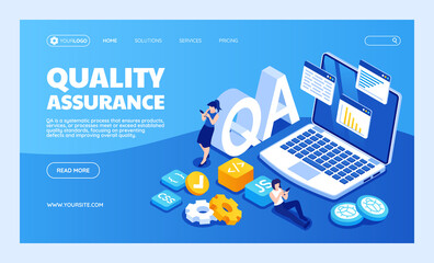computer isometric landing page