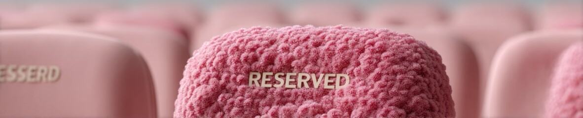 Poster - Soft Pink Reserved Cinema Seating Minimalist Venue Management with Premium Texture - Immersive Entertainment Booking Experience for Modern Audiences