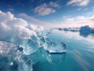 Fototapete - Arctic Climate Visualization Ultra-Detailed Melting Iceberg Texture in 8K - Immersive Environmental Research Imagery for Global Sustainability Narratives