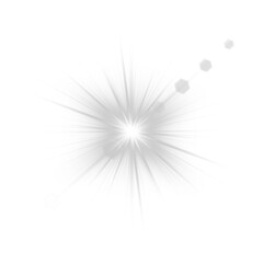 Wall Mural - Shimmering star flash glows softly in minimal compositions. Lens flare streaks burst brightly across light gradients. Abstract sunlight effect surrounds space with radiant energy. Sparkling flare line