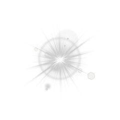 Wall Mural - Light burst shines intensely, radiating luminous star energy. Lens reflection glows softly, perfect for modern web UI. Translucent flare adds smooth glow to elegant designs. Starry flash twinkles 