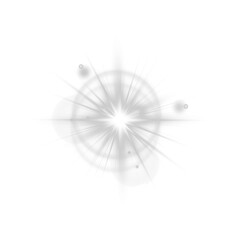 Wall Mural - Shimmering star flash glows softly in minimal compositions. Lens flare streaks burst brightly across light gradients. Abstract sunlight effect surrounds space with radiant energy. Sparkling flare line