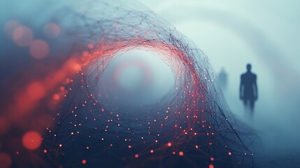 Wall Mural - aligning visual loop animating over a foggy background