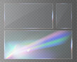 © vikusandra - Transparent glass overlays with rainbow glare, prism effect, and glowing light reflections.