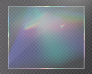 Wall Mural - transparent glass overlays with rainbow glare, prism effect, and glowing light reflections.