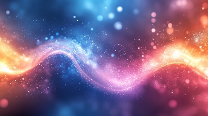 Wall Mural - orbiting visual loop animating over a soft wave background