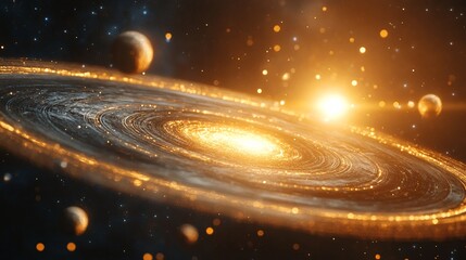 Wall Mural - orbiting visual loop animating over a clean studio background