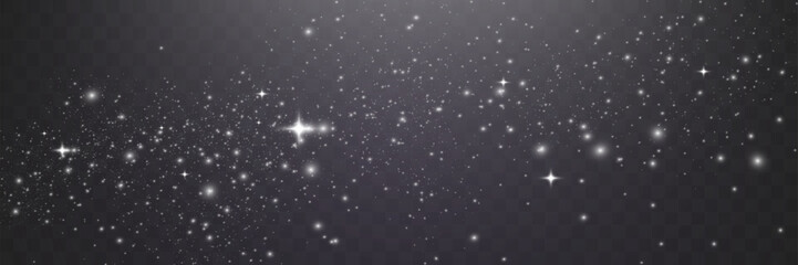 Wall Mural - bright glowing sparkles on a transparent background, resembling a starry or glittering effect