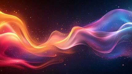 Wall Mural - flowing visual loop animating over a colorful mist background