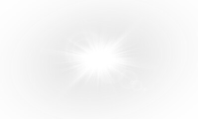 Wall Mural - png yellow star flashed with sparkles sun isolated on white background. soft glow without departing 
