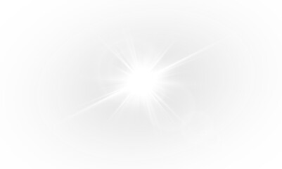 glow isolated white transparent light effect, sun light with lens flare effect. sun flush, overlays,