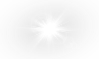 Wall Mural - glow isolated white transparent light effect, sun light with lens flare effect. sun flush, overlays,
