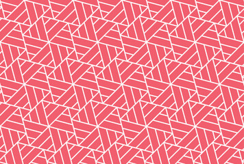 Leinwandbilder - Abstract geometric pattern. A seamless vector background. White and pink ornament. Graphic modern pattern. Simple lattice graphic design