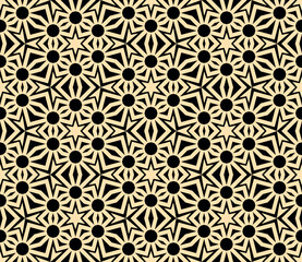 Leinwandbilder - Abstract geometric pattern. A seamless vector background. Golden and black ornament. Graphic modern pattern. Simple lattice graphic design