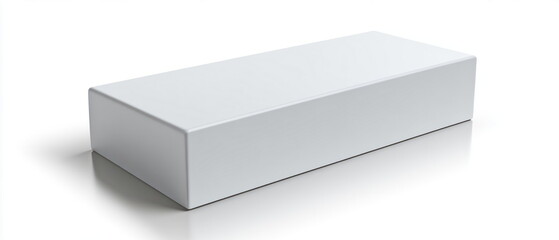 Aufkleber - An isolated plain white rectangular box sits on a white surface with subtle reflection.