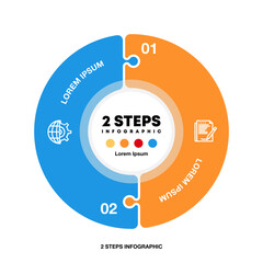 Wall Mural - vector circle arrows puzzle infographic, cycle diagram, presentation chart. business concept with 2 