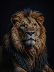 Wall Mural - Mystic portrait of a Senegal lion in the studio.