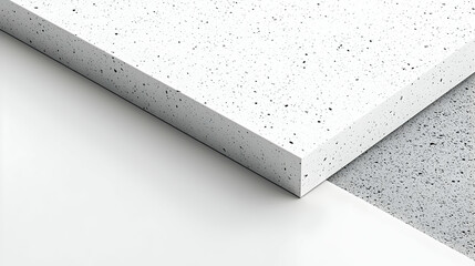 Wall Mural - white textured surface corner, grey background, minimalist design, website banner