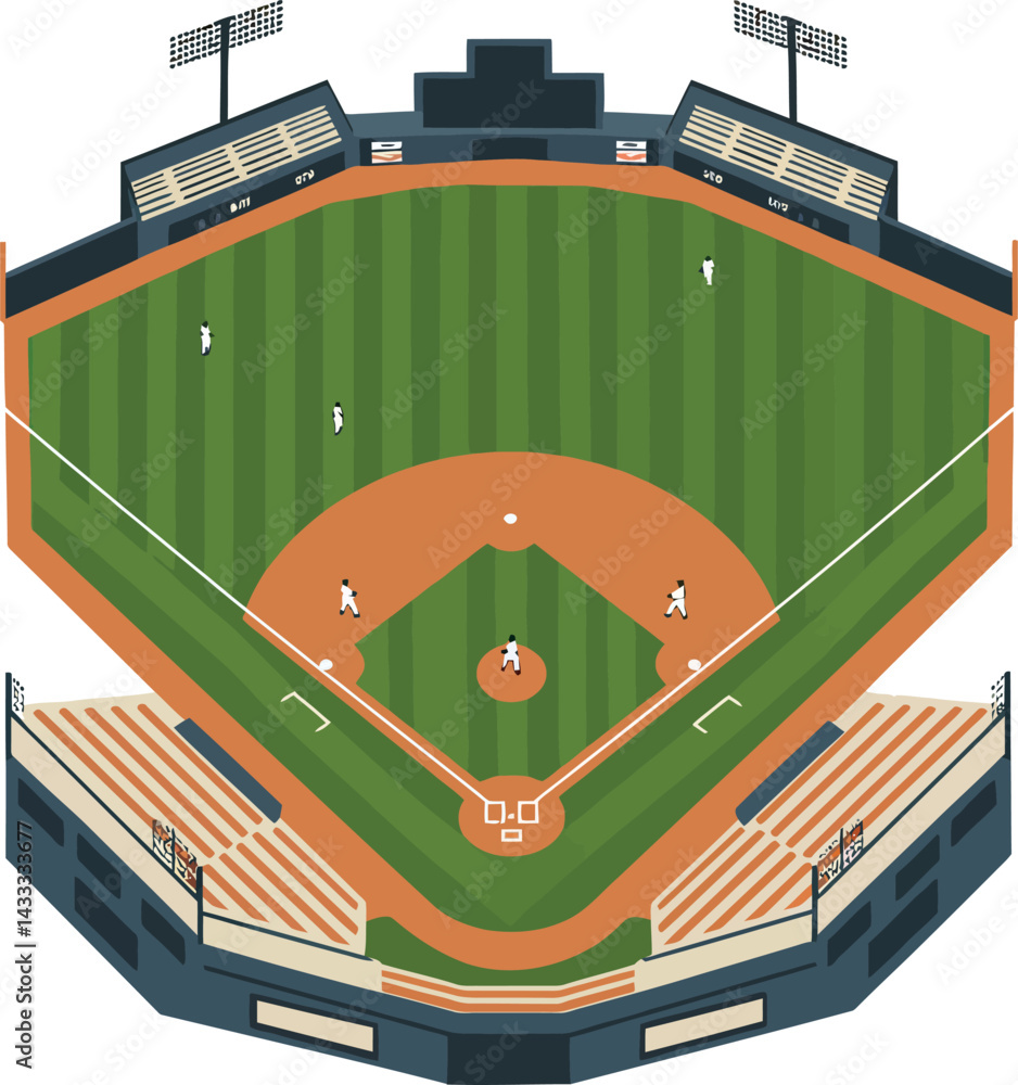 softball field with players drawing