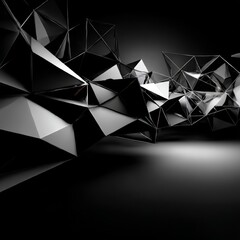 Aufkleber - Abstract Dark Geometry: Reflective Facets and Sharp Edges in a Modern, Minimalist Design