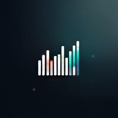 Aufkleber - Abstract Gradient Bar Graph on Dark Teal Background - Visual Representation of Data