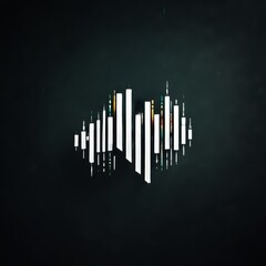 Fototapete - Elegant Abstract Array of White Bars with Subtle Color Highlights on a Dark Background