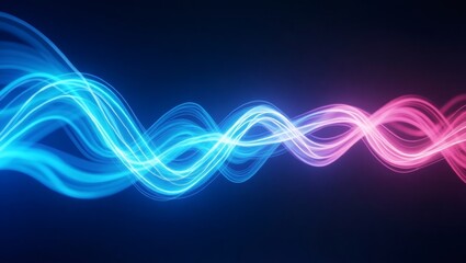 Aufkleber - Vibrant Blue and Pink Wavy Light Lines