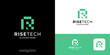© kiarev - Letter R logo design template. Abstract initial R with tech symbol logos.