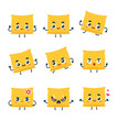 © sad - Set Emoticon set of Yellow Pillow