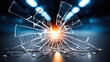© Moonroad - Shattered glass effect radiating light creates striking visual impact, symbolizing disruption and transformation