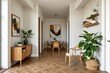 © Charming Studio - Modern and Bright Hallway with Stylish Furniture and Green Plants in Contemporary Interior Design