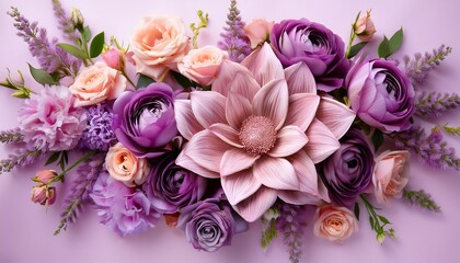 Wall Mural - elegant floral arrangement in pink and purple shades