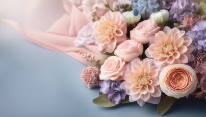 Wall Mural - delicate pastel floral arrangement