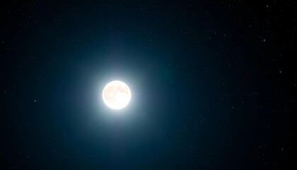 Wall Mural - Full moon shining brightly amidst a vast, starry night sky, background, magical