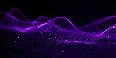 Wall Mural - a purple wave with a lot of dots on it