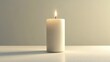 © DeLyOn - Elegant White Candle on White Background Mockup for Creative Designs