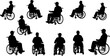 © Assem - silhouette man in wheelchair on white background, vector