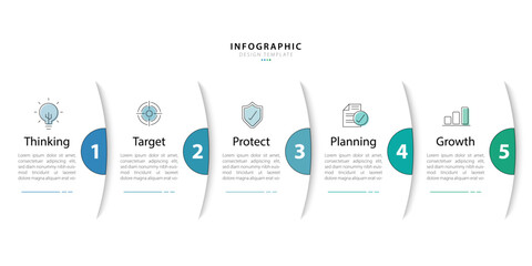 Poster - Timeline Creator infographic template. 5 Step timeline journey, calendar Flat simple infographics design template. presentation graph. Business concept with 5 options, vector illustration.