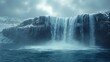 © Ghulam - Glacier Melting Into Waterfall Over Cliff Edge, Dramatic Global Warming Visual