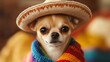 © Puffysine  Softpop - Chihuahua in a festive sombrero.