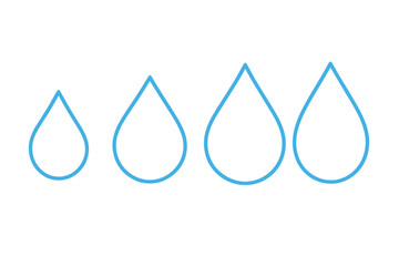 Wall Mural - icon set featuring various sizes of water droplet shapes for design and graphics purposes