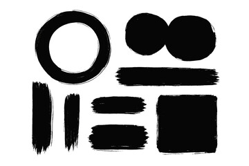 Wall Mural - black brush stroke icon set for creative design projects and artistic applications