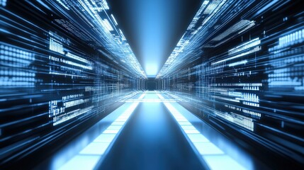 Digital Tunnel of Binary Code